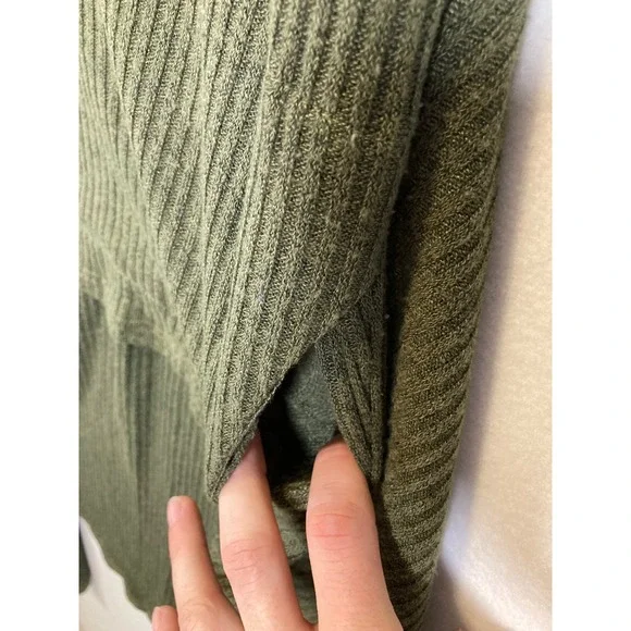 Rosegal Hoodie Dress Womens Large Olive Green Ribbed Handkerchief Hem Goth Boho - Picture 8 of 10